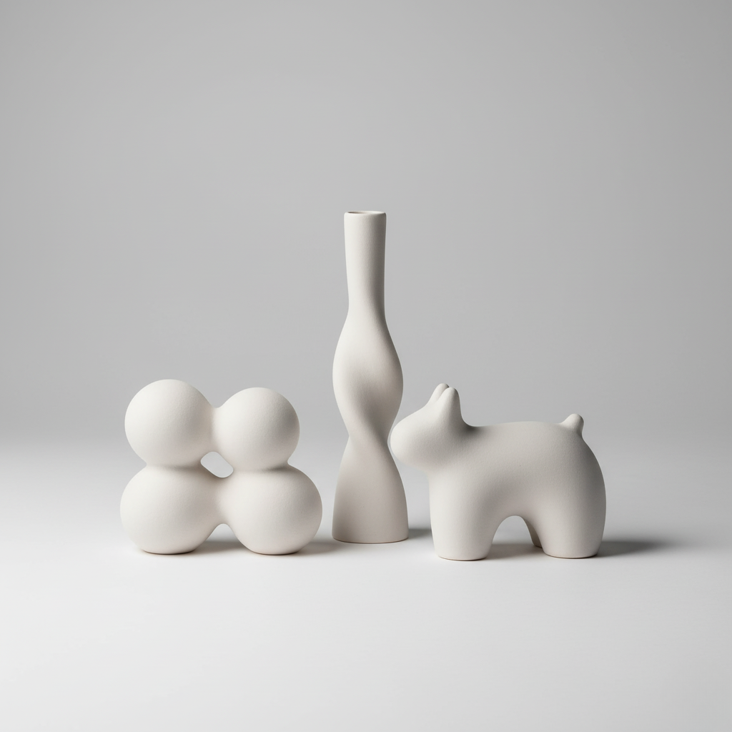 Ensemble de Sculptures Décoratives en Céramique