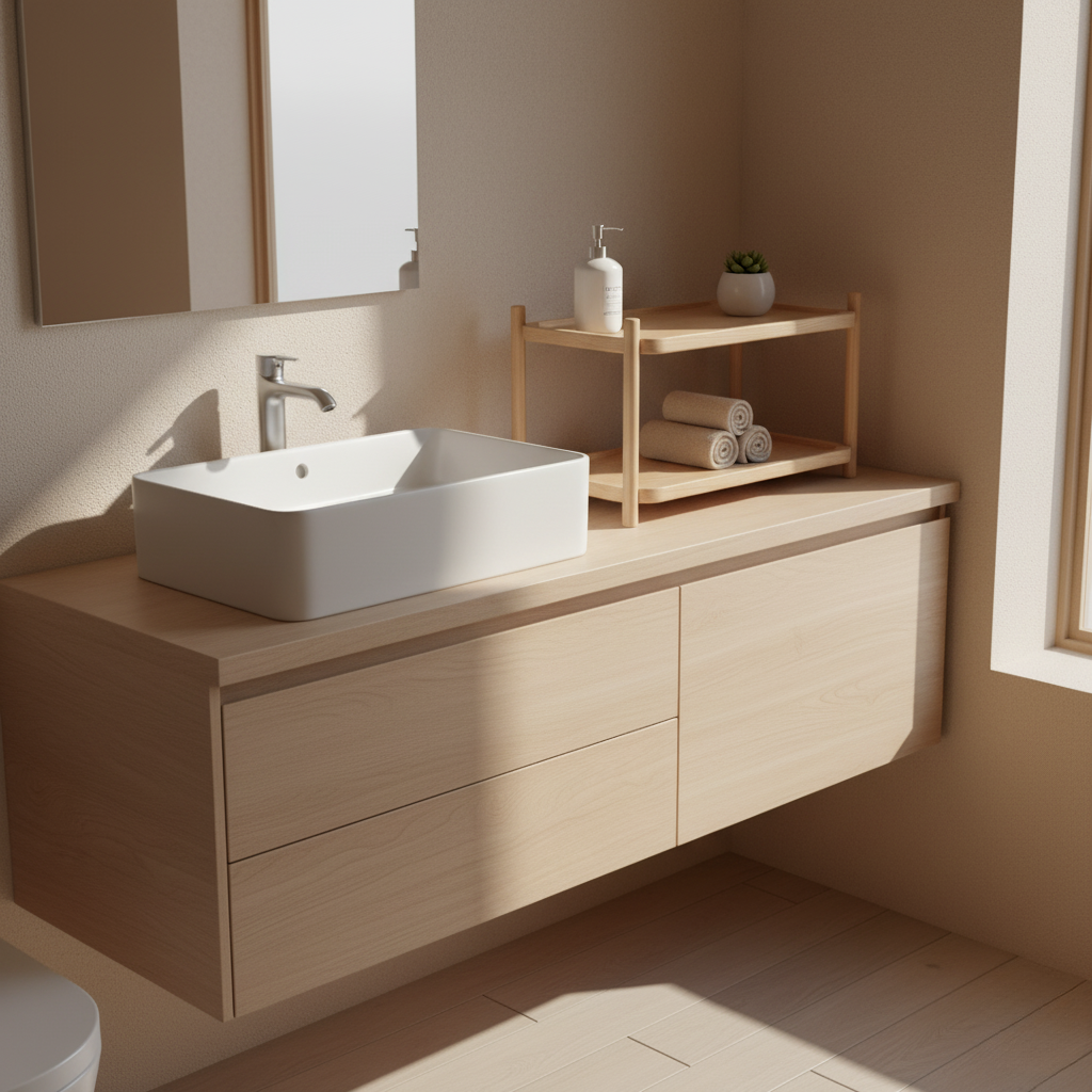 Organisateur Minimaliste à Deux Niveaux en Bois