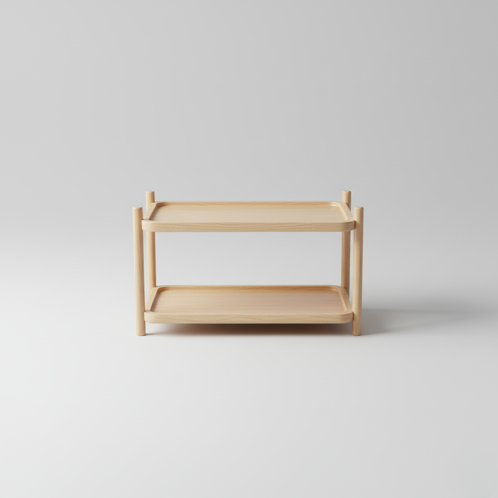 Organisateur Minimaliste à Deux Niveaux en Bois